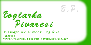 boglarka pivarcsi business card